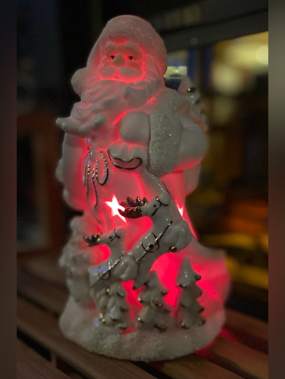 Lenox Vintage/Works White Ceramic Santa w/Red Night Light Glowing Holiday Decor - Picture 8 of 16